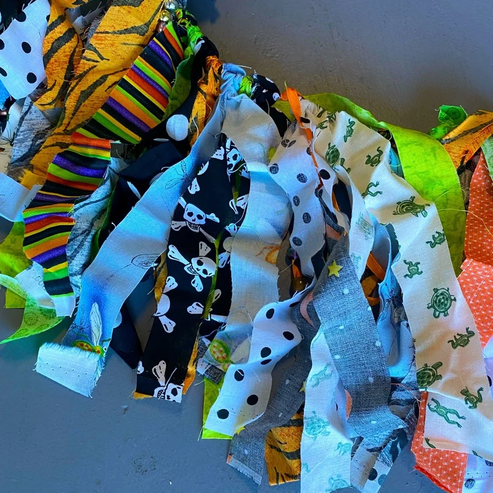 🎃One Of A Kind Handmade Halloween Fabric Strip Banner🎃